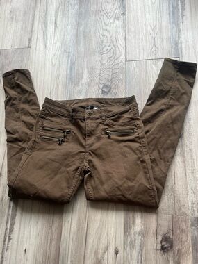 H&M DIVIDED Brown Skinny Jeans with Front Zipper Pockets